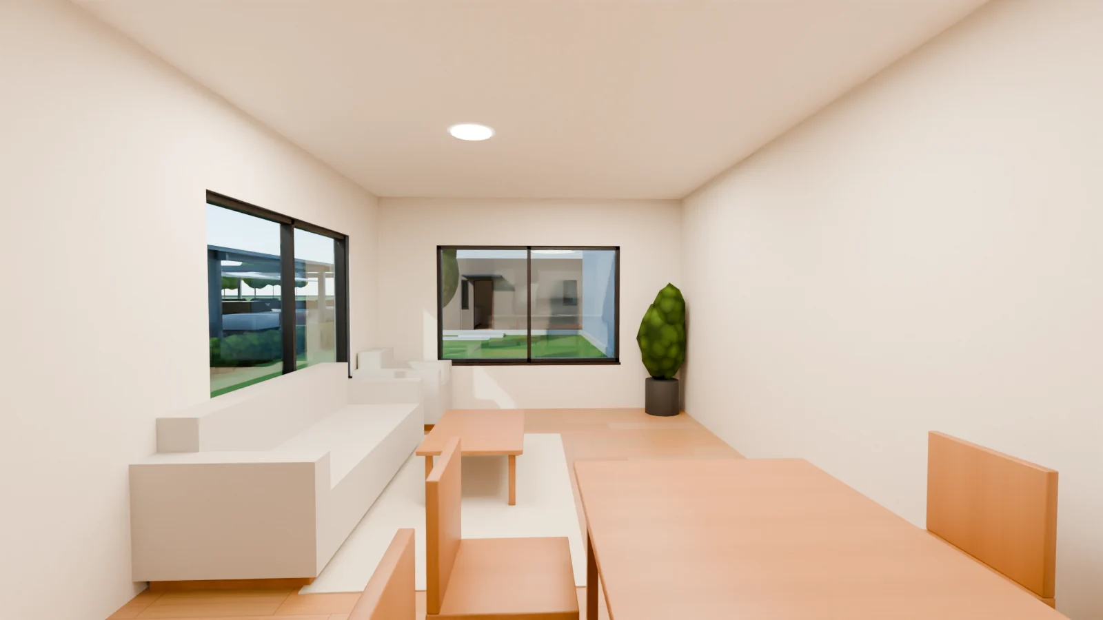 Villa living and dining room