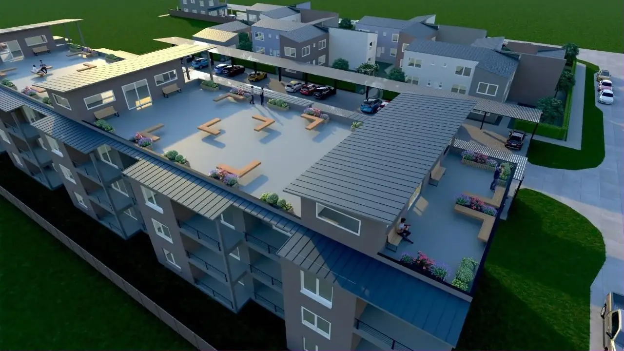 Owner rendering of the Building 18 roof deck